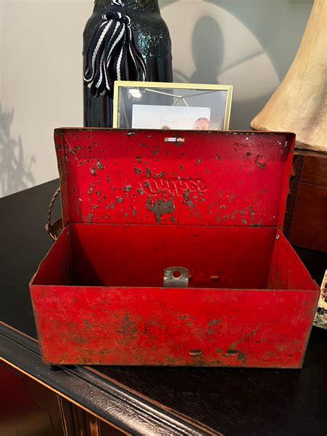 anthes metal box|Vintage Anthes Red Metal Road Flare Reflector Box, .